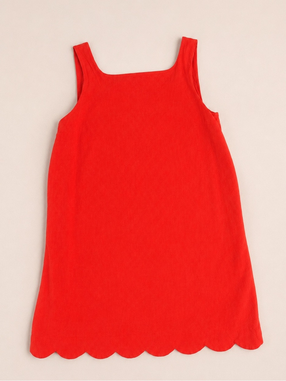 Kate Spade Red-Orange Scalloped Hem Shift Dress – Size Small - Picture 2 of 8